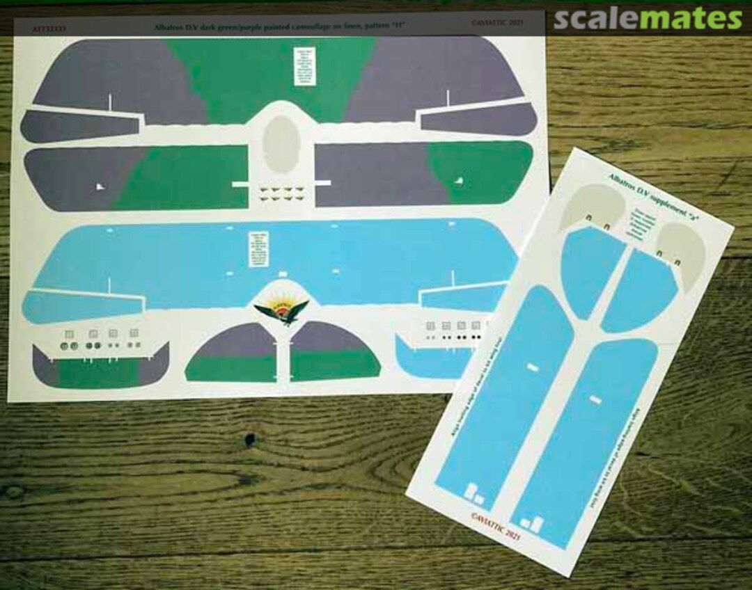Boxart Albatros D.V dark green/purple painted camouflage on linen, pattern 'H' ATT32333 Aviattic Boxart Albatros D.V dark green/purple painted camouflage on linen, pattern 'H' ATT32333 Aviattic