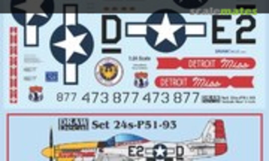1:24 “Detroit Miss” P-51D (Draw Decal 24-P51-93) 24-P51-93