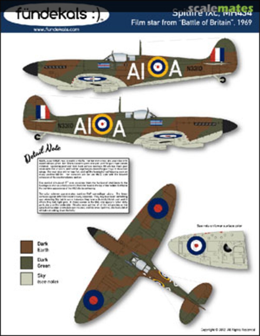Boxart Spitfire IXc MH434 ? fündekals Boxart Spitfire IXc MH434 ? fündekals