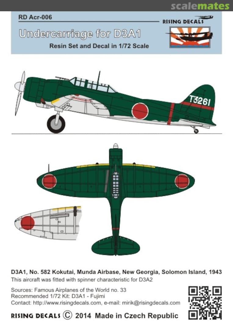 Boxart Undercarriage for D3A-1 RD Acr-006 Rising Decals Boxart Undercarriage for D3A-1 RD Acr-006 Rising Decals