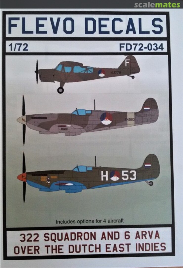 Boxart 322 Squadron and 6 ARVA over the Dutch East Indies FD72-034 Flevo Decals Boxart 322 Squadron and 6 ARVA over the Dutch East Indies FD72-034 Flevo Decals