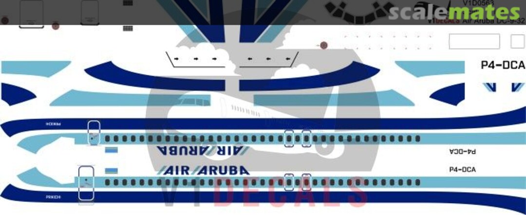 Boxart Air Aruba McDonnell Douglas DC-9-30 V1D0563-144 V1 Decals Boxart Air Aruba McDonnell Douglas DC-9-30 V1D0563-144 V1 Decals