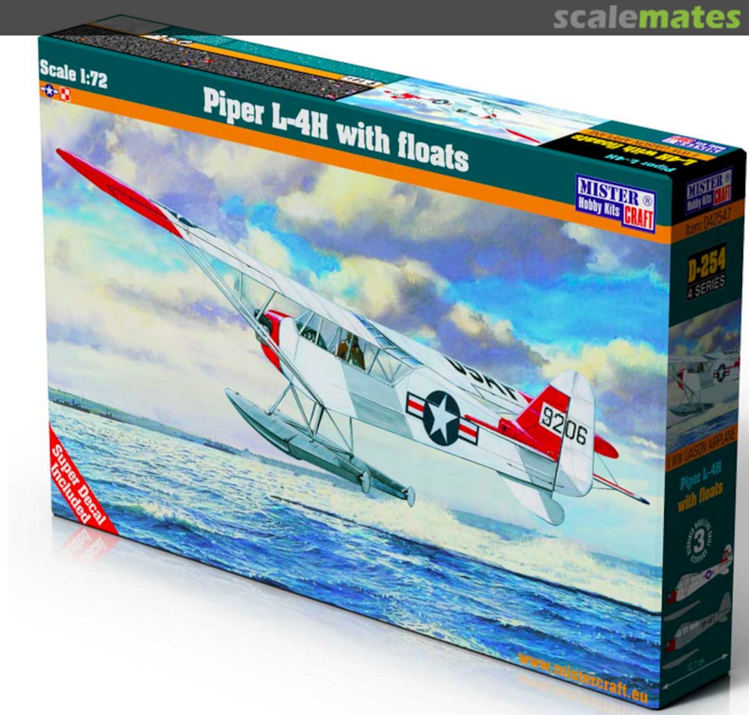 Boxart Piper L-4H with floats D-254 MisterCraft Boxart Piper L-4H with floats D-254 MisterCraft