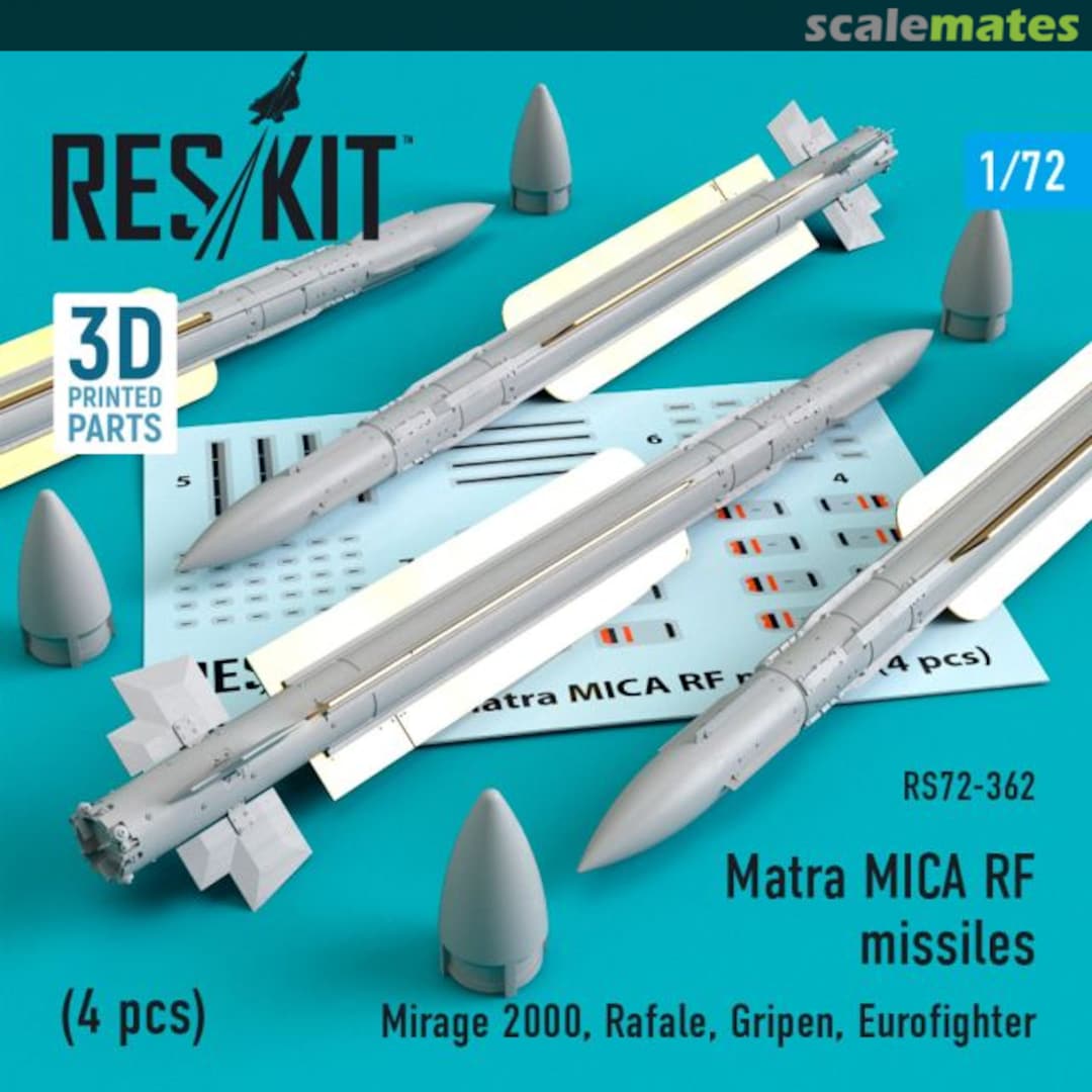 Boxart Matra MICA RF missiles (4 pcs) RS72-0362 ResKit Boxart Matra MICA RF missiles (4 pcs) RS72-0362 ResKit