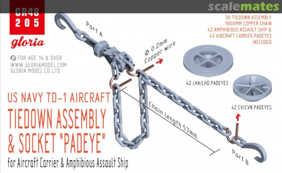 Boxart Aircraft Tiedown Assembly & Socket “Padeye” GR48205 Gloria Model