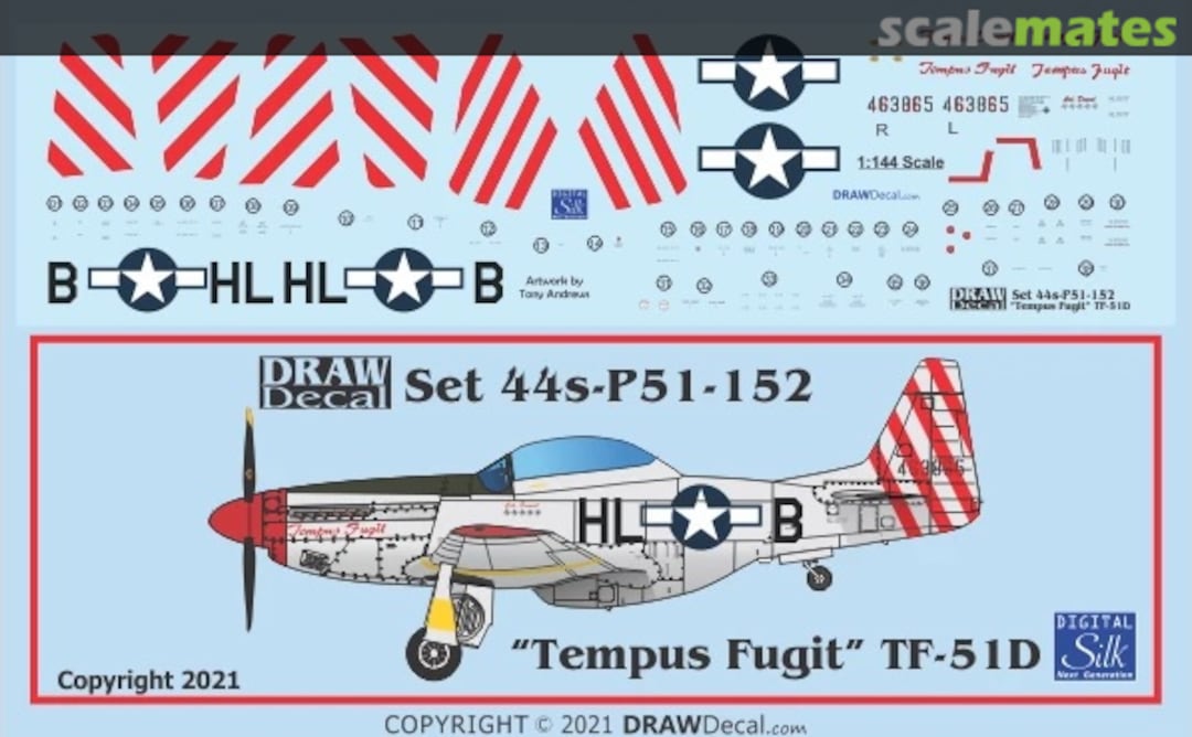 Boxart “Tempus Fugit” TF-51D 44-P51-152 Draw Decal Boxart “Tempus Fugit” TF-51D 44-P51-152 Draw Decal