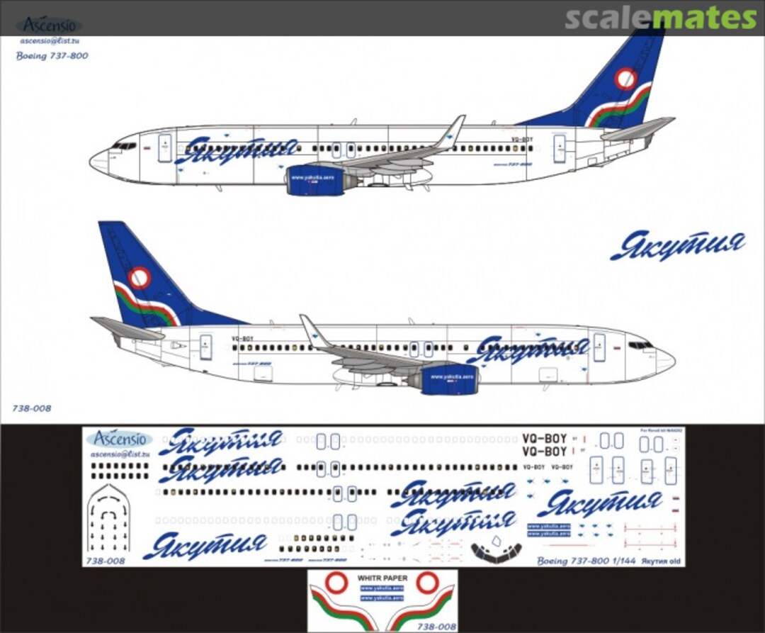Boxart Boeing 737-800 Yakutia 738-008 Ascensio