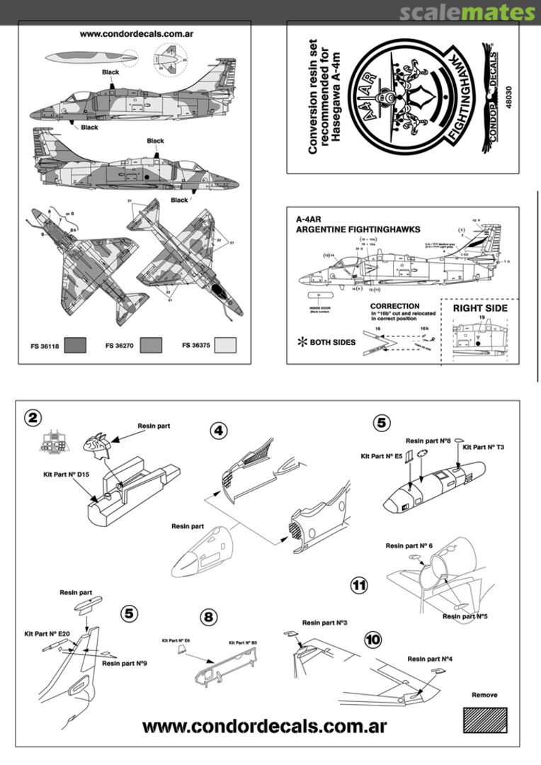 Boxart A-4AR Fighthawk Conversion set 48030 Condor Decals