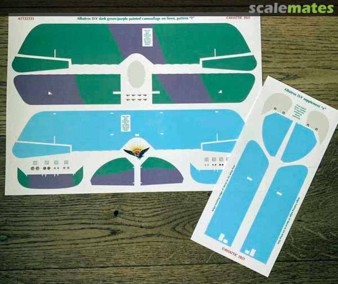 Boxart Albatros D.V dark green/purple painted camouflage on linen, pattern 'I' ATT32335 Aviattic Boxart Albatros D.V dark green/purple painted camouflage on linen, pattern 'I' ATT32335 Aviattic