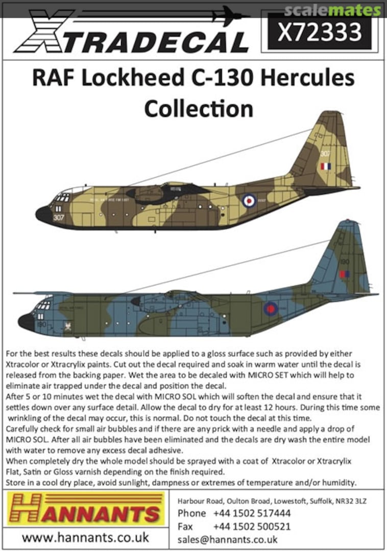 Boxart RAF Lockheed C-130 Hercules Collection X72333 Xtradecal Boxart RAF Lockheed C-130 Hercules Collection X72333 Xtradecal