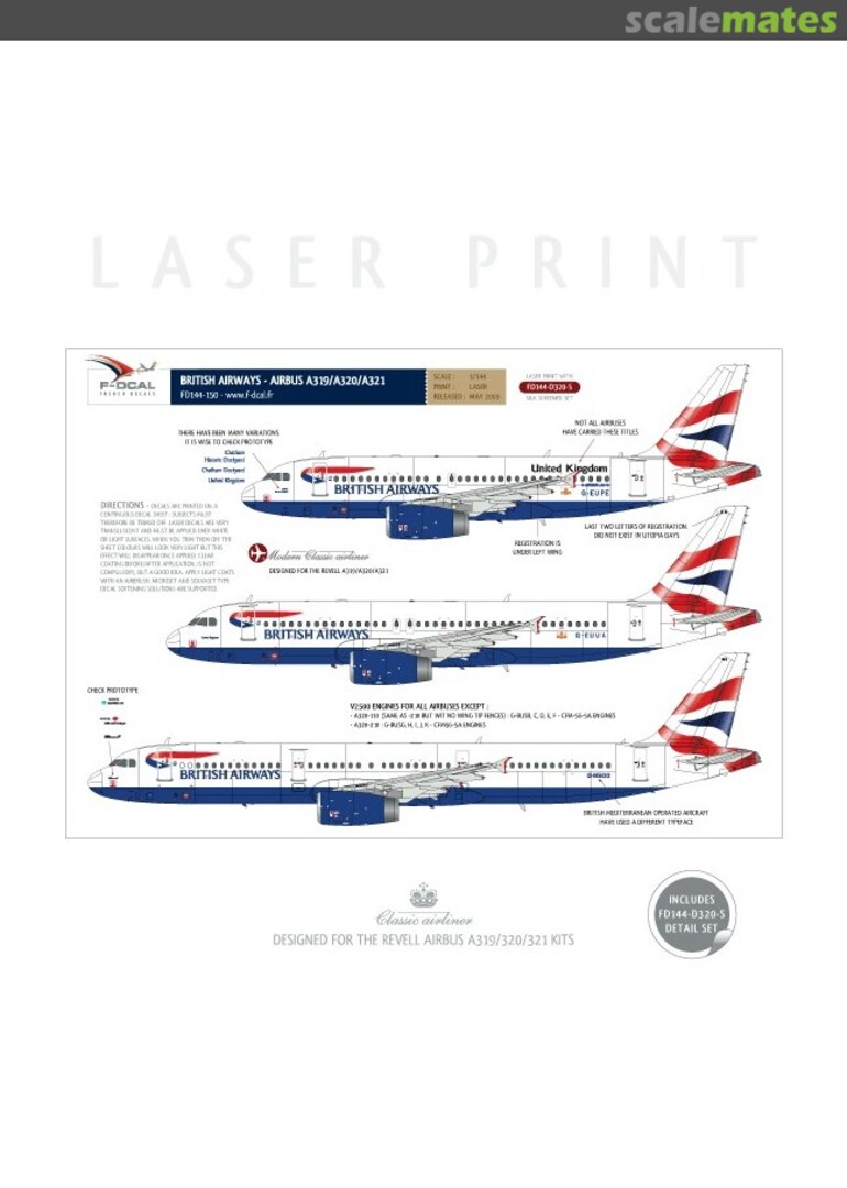 Boxart British Airways (Union Flag) - Airbus A319/320/321 FD144-150 F-DCAL Boxart British Airways (Union Flag) - Airbus A319/320/321 FD144-150 F-DCAL