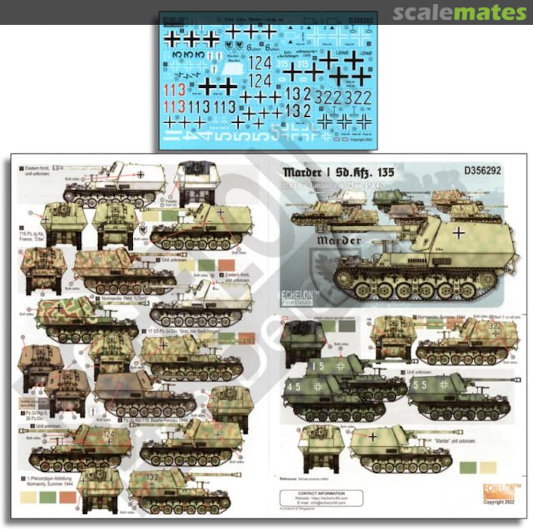 Boxart Marder I Sd.Kfz. 135 Lorraine with 75mm D356292 Echelon Fine Details