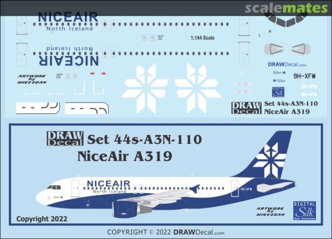 Boxart NiceAir A319 44-A3N-110 Draw Decal Boxart NiceAir A319 44-A3N-110 Draw Decal