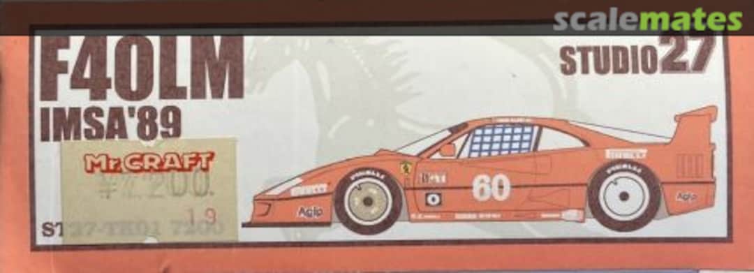 Boxart Ferrari F40 LM IMSA 1989 ST27-TK01 Studio27 Boxart Ferrari F40 LM IMSA 1989 ST27-TK01 Studio27