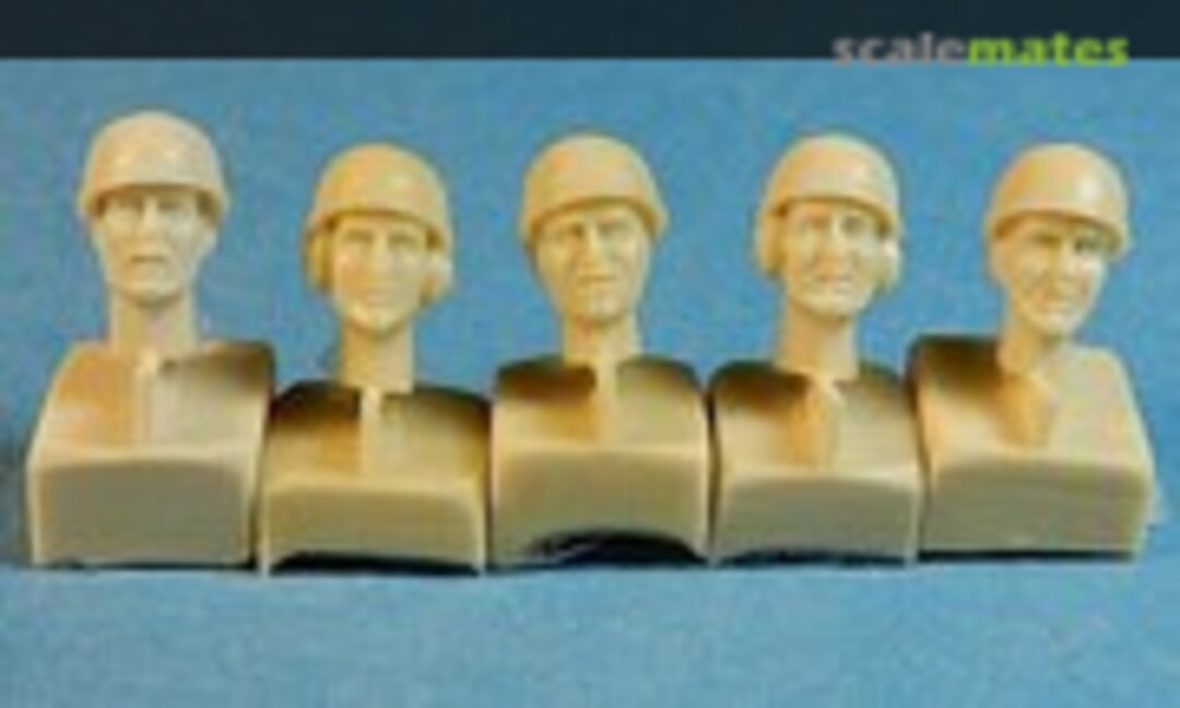 1:35 5 Heads in WWII British Armoured Corps Helmets (Ultracast 35025) 35025