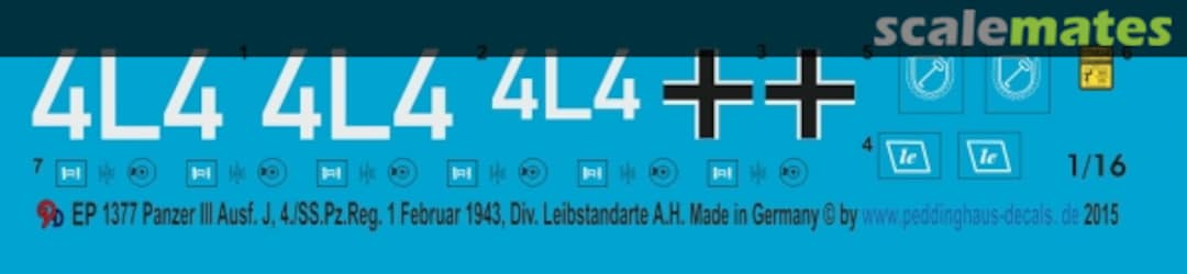 Boxart Panzer III Ausf J HQ Comp. Div. LAH Jan 43 Fallingbostel EP 1377 Peddinghaus-Decals Boxart Panzer III Ausf J HQ Comp. Div. LAH Jan 43 Fallingbostel EP 1377 Peddinghaus-Decals