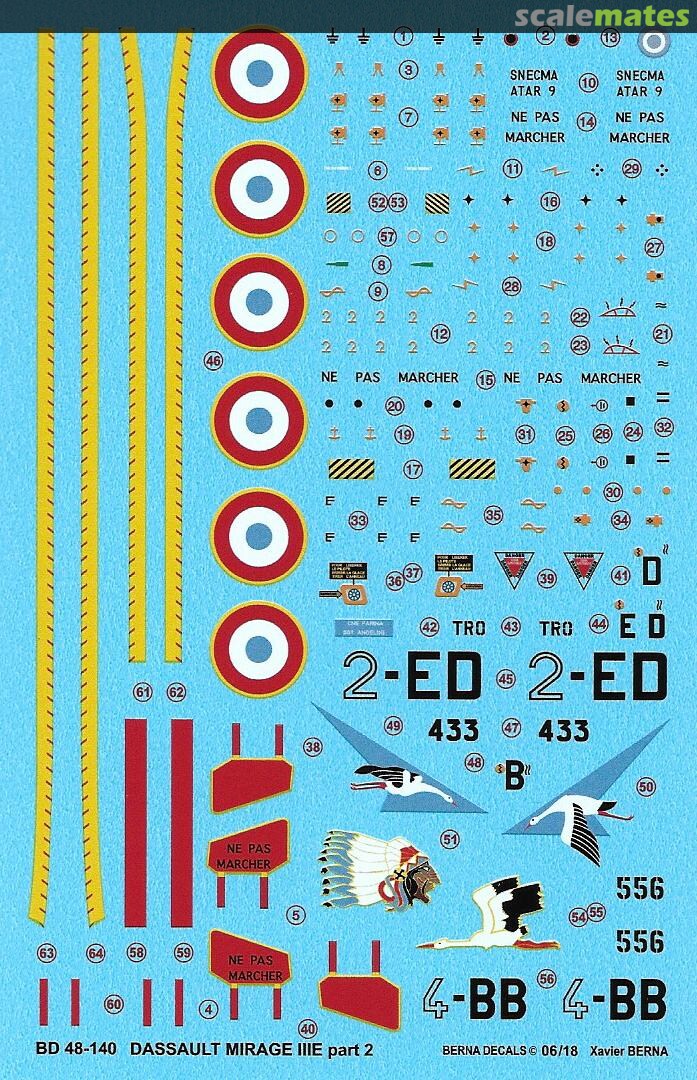 Boxart Dassault Mirage IIIE part 2 BD 48-140 Berna Decals Boxart Dassault Mirage IIIE part 2 BD 48-140 Berna Decals