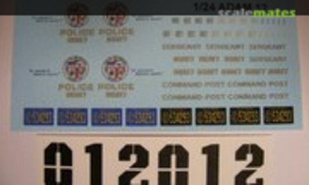 1:24 Adam 12 TV Show Police Car Decals (PoliceDecalShop and Deals L.L.C. Unknown) Unknown