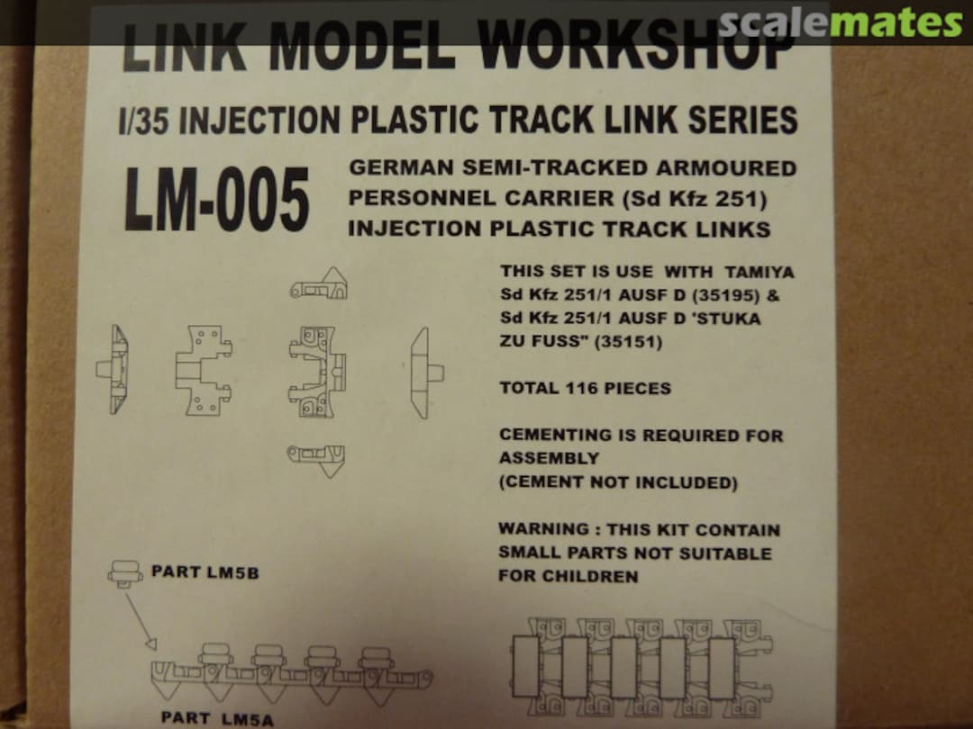 Boxart Injection Plastic Track Link LM-005 Link Model Workshop Boxart Injection Plastic Track Link LM-005 Link Model Workshop