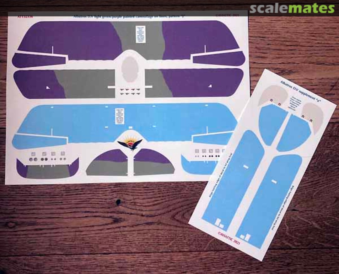 Boxart Albatros D.V light green/purple painted camouflage on linen, pattern 'J' ATT32336 Aviattic Boxart Albatros D.V light green/purple painted camouflage on linen, pattern 'J' ATT32336 Aviattic
