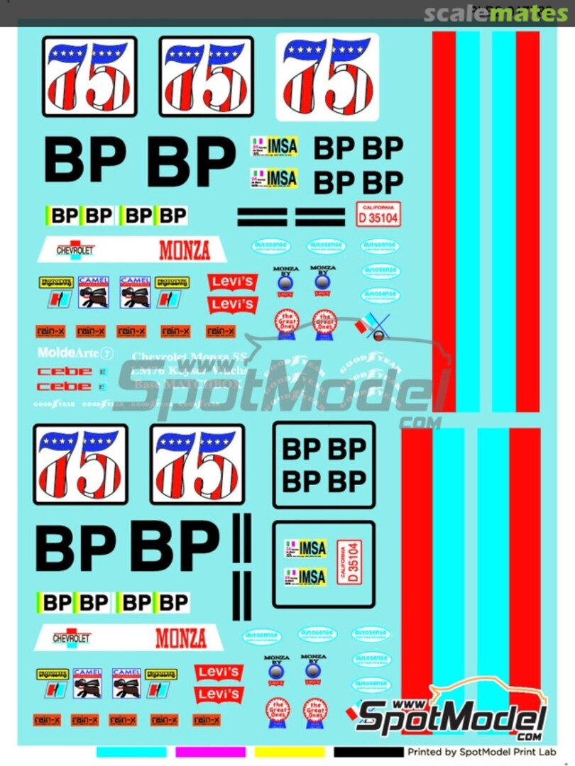 Boxart Chevrolet Monza Dekon sponsored by BP #75 PLB2-017789 Print Lab Decals Boxart Chevrolet Monza Dekon sponsored by BP #75 PLB2-017789 Print Lab Decals