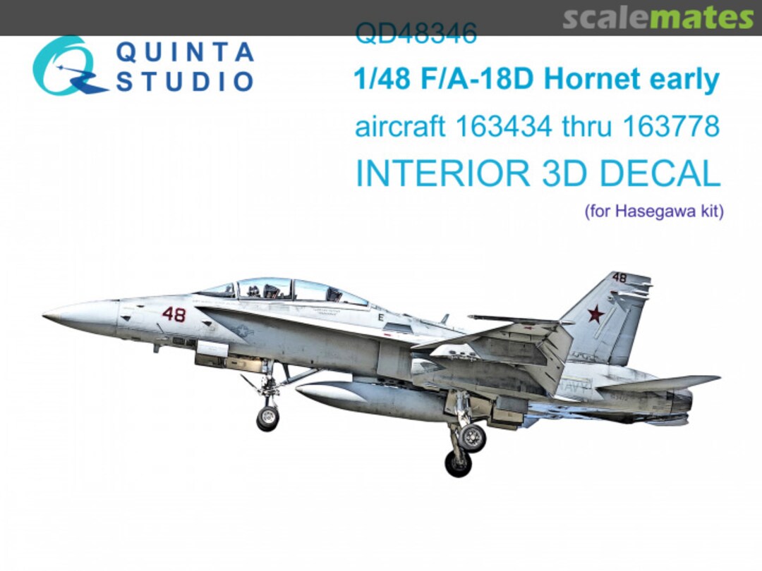 Boxart F/A-18D Early interior 3D decals aircraft 163434 thru 163778 QD48346 Quinta Studio Boxart F/A-18D Early interior 3D decals aircraft 163434 thru 163778 QD48346 Quinta Studio
