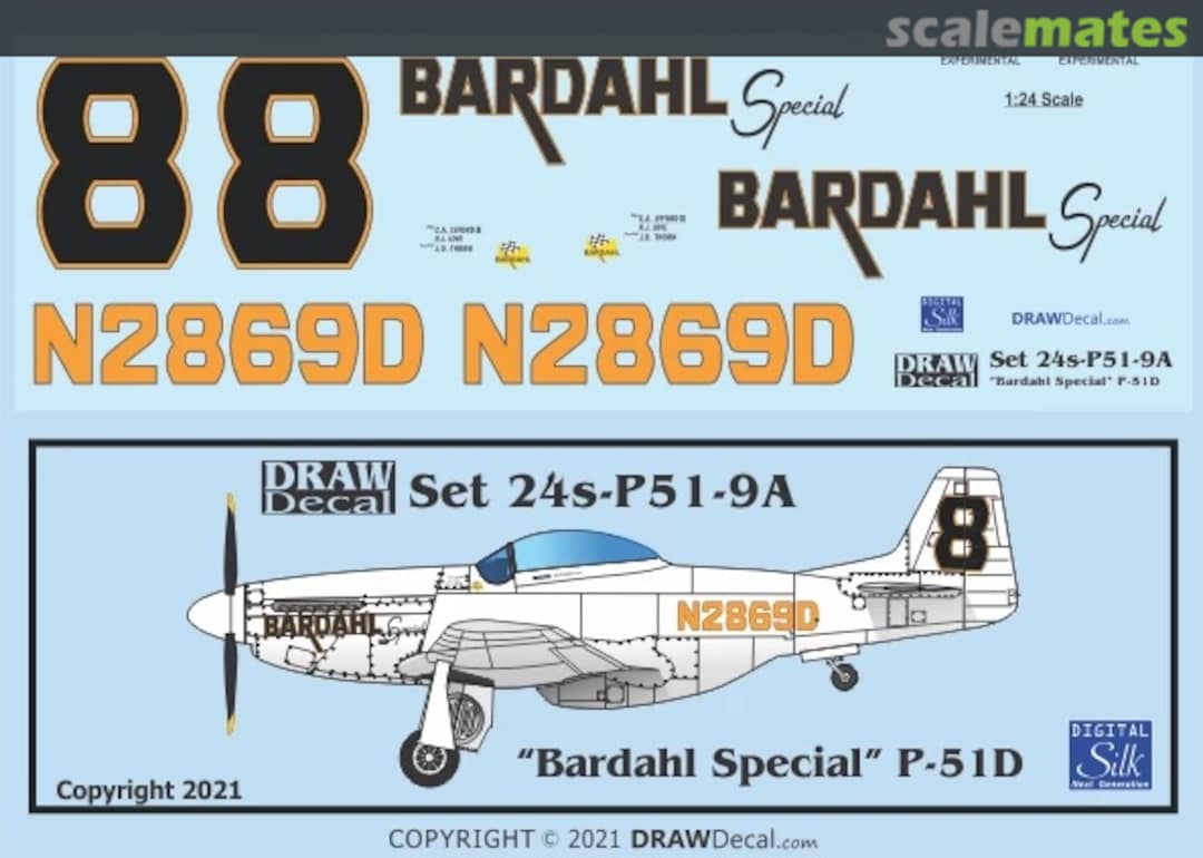 Boxart “Bardahl Special” P-51D 24-P51-9A Draw Decal Boxart “Bardahl Special” P-51D 24-P51-9A Draw Decal