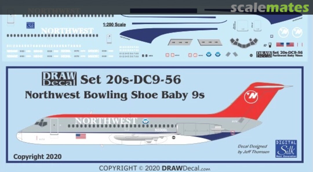 Boxart Northwest “Bowling Shoe” Baby DC-9s 20-DC9-56 Draw Decal Boxart Northwest “Bowling Shoe” Baby DC-9s 20-DC9-56 Draw Decal