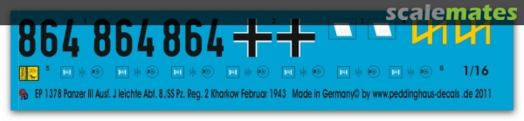 Boxart Panzer III Ausf J 4. SS-Pz.Rgt. 3 Totenkopf Div. Kharkow 1943 EP 1378 Peddinghaus-Decals Boxart Panzer III Ausf J 4. SS-Pz.Rgt. 3 Totenkopf Div. Kharkow 1943 EP 1378 Peddinghaus-Decals