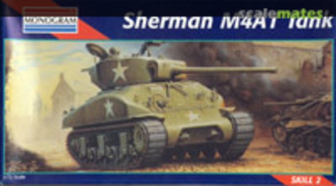 Boxart Sherman M4A1 Tank 85-2321 Monogram Boxart Sherman M4A1 Tank 85-2321 Monogram