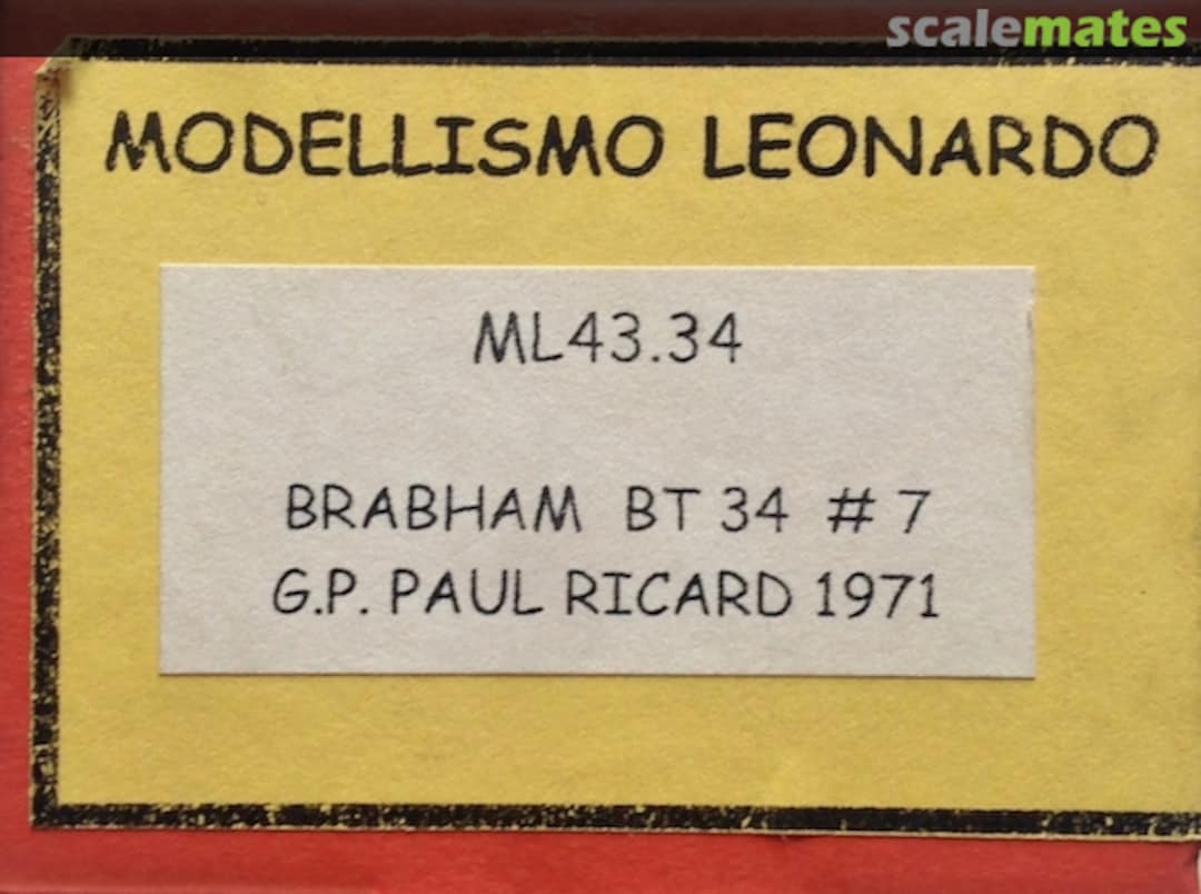 Boxart Brabham BT34 ML43.34 Modellismo Leonardo Boxart Brabham BT34 ML43.34 Modellismo Leonardo