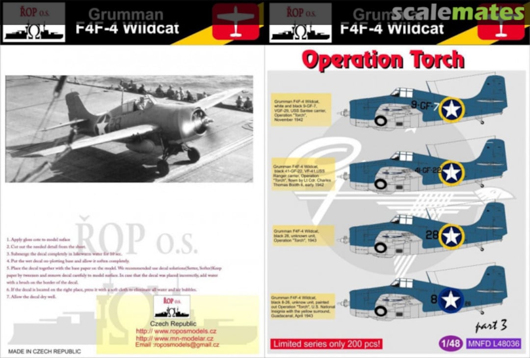 Boxart Grumman F4F-4 Wildcat MNFD L48036 ROP o.s. Boxart Grumman F4F-4 Wildcat MNFD L48036 ROP o.s.