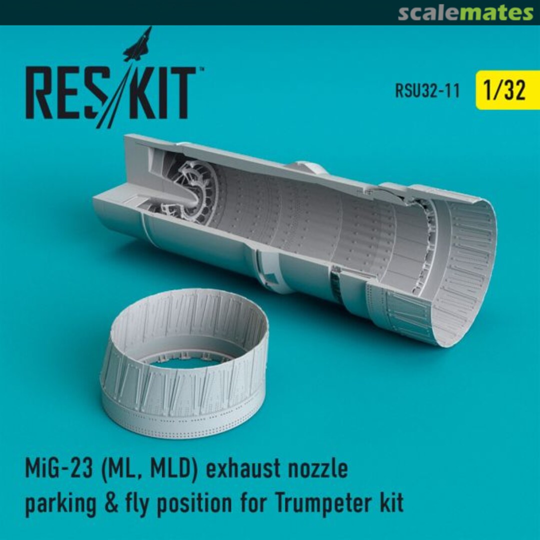 Boxart MiG-23 (ML, MLD) exhaust nozzle parking & fly position RSU32-0011 ResKit Boxart MiG-23 (ML, MLD) exhaust nozzle parking & fly position RSU32-0011 ResKit