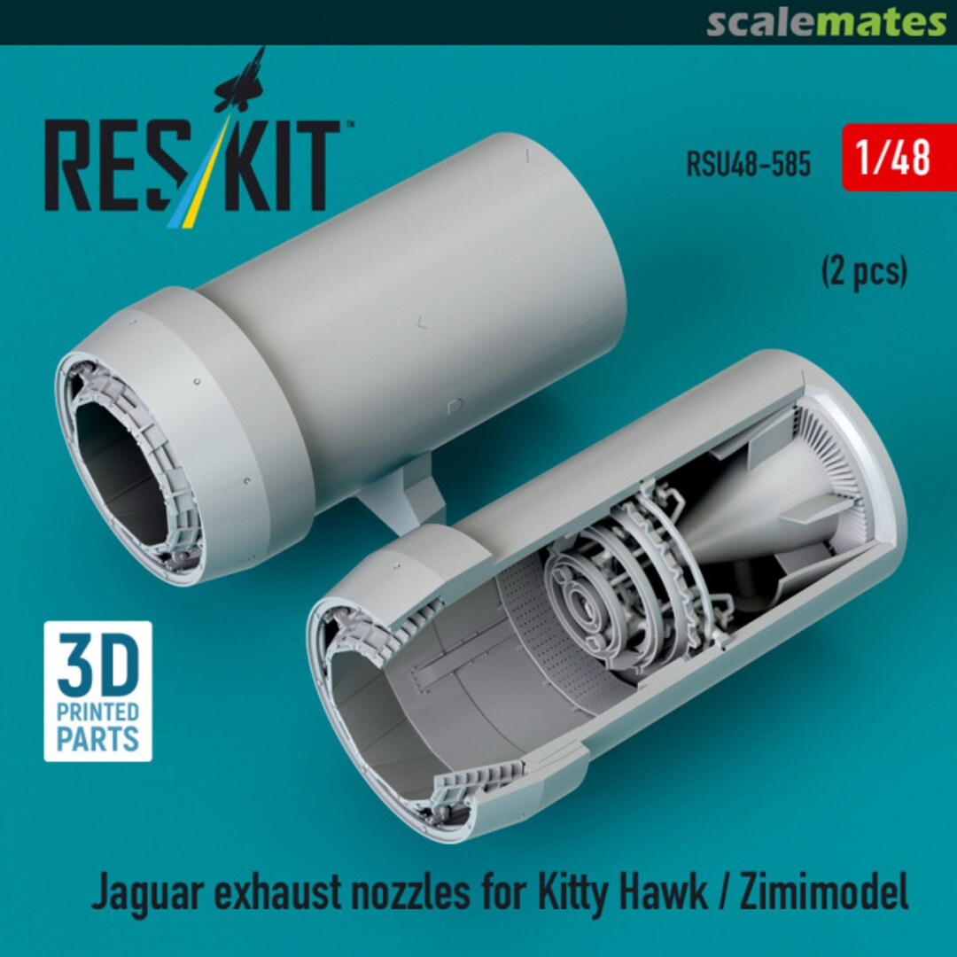 Boxart Jaguar - exhaust nozzles (3D Printed) RSU48-0585 ResKit Boxart Jaguar - exhaust nozzles (3D Printed) RSU48-0585 ResKit