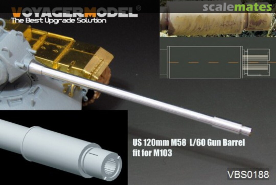 Boxart US 120mm M58 L/60 Gun Barrel for M103 (For All) VBS0188 Voyager Model Boxart US 120mm M58 L/60 Gun Barrel for M103 (For All) VBS0188 Voyager Model