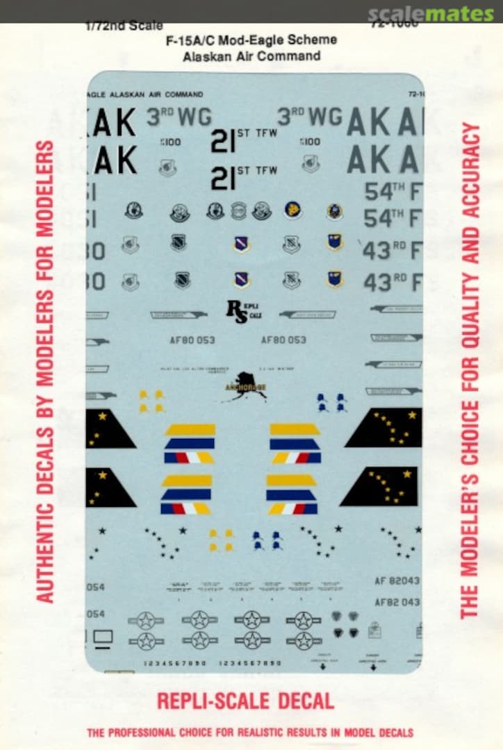 Boxart F-15A/C Mod-Eagle Scheme Alaskan Air Command 72-1060 Repli-scale Boxart F-15A/C Mod-Eagle Scheme Alaskan Air Command 72-1060 Repli-scale