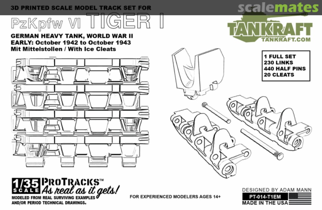 Boxart PzKpfw VI Tiger I Early Mit Mittelstollen / White Ice Cleats PT-014-T1EM Tankraft Boxart PzKpfw VI Tiger I Early Mit Mittelstollen / White Ice Cleats PT-014-T1EM Tankraft
