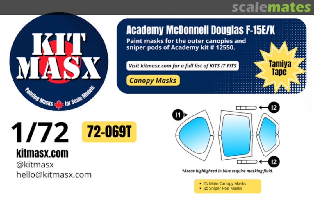 Boxart McDonnell Douglas F-15E/K, canopy masks 72-069T Kit Masx Boxart McDonnell Douglas F-15E/K, canopy masks 72-069T Kit Masx
