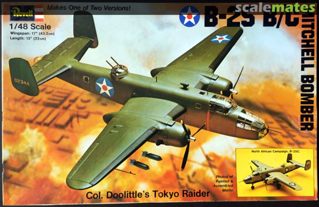 Boxart B-25 B/C Mitchell Bomber H-285:380 Revell Boxart B-25 B/C Mitchell Bomber H-285:380 Revell