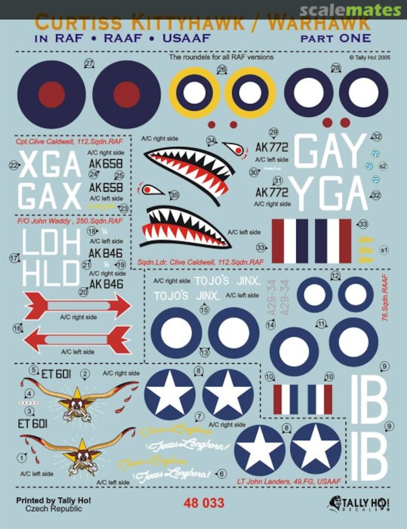 Boxart Curtiss Kittyhawk / Warhawk 48-033 Tally Ho! (CZ) Boxart Curtiss Kittyhawk / Warhawk 48-033 Tally Ho! (CZ)