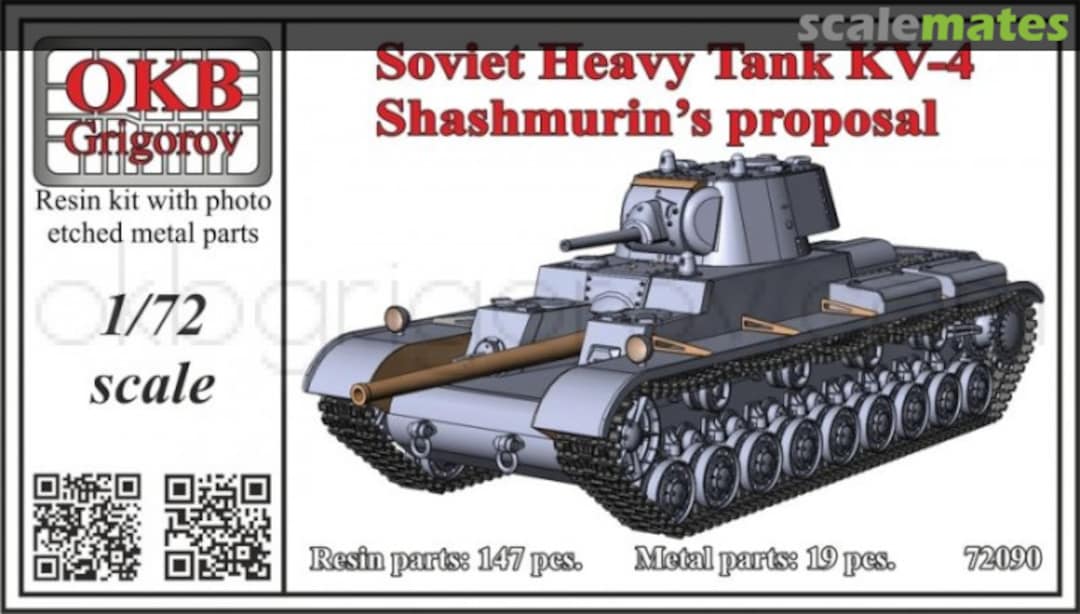 Boxart Soviet Heavy Tank KV-4, Shashmurin’s proposal V72090 OKB Grigorov