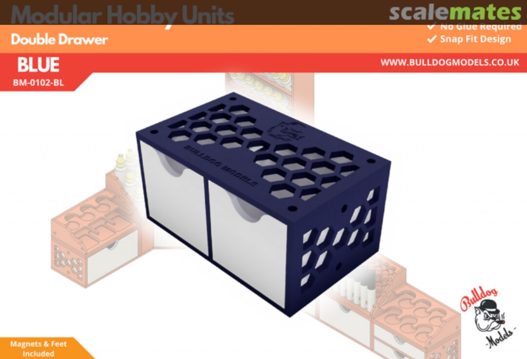 Boxart Double Drawer Unit BM-0102 Bulldog Models Boxart Double Drawer Unit BM-0102 Bulldog Models