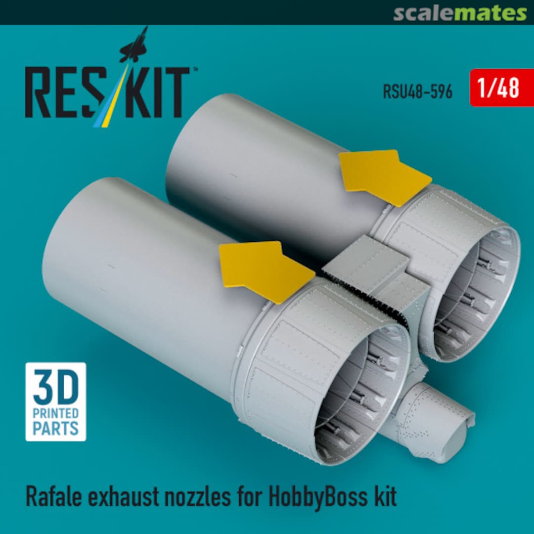 Boxart Rafale - exhaust nozzles (3D Printed) RSU48-0596 ResKit Boxart Rafale - exhaust nozzles (3D Printed) RSU48-0596 ResKit
