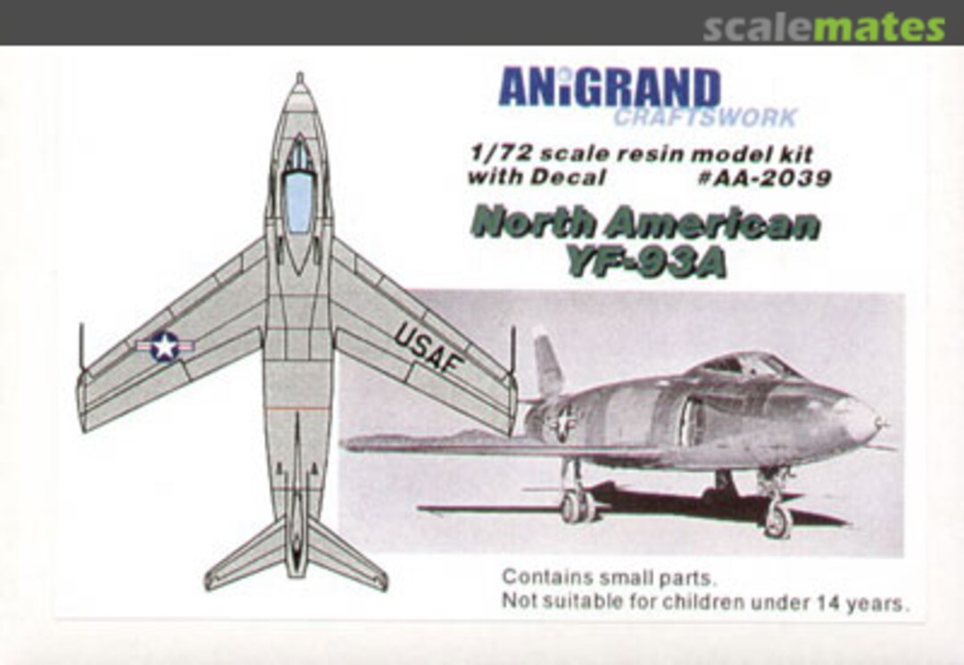 Boxart North American YF-93A (F-86C) AA-2039 Anigrand Craftswork