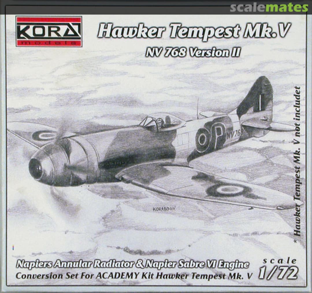 Boxart Hawker Tempest Mk.V NV 768 version II C7202 Kora Models Boxart Hawker Tempest Mk.V NV 768 version II C7202 Kora Models