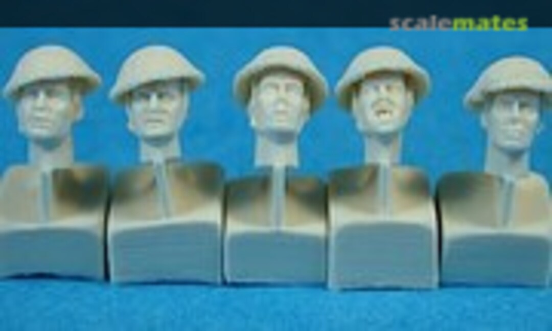 1:35 5 Heads in WWII British Mk.II Helmets w/Netting (Ultracast 35042) 35042