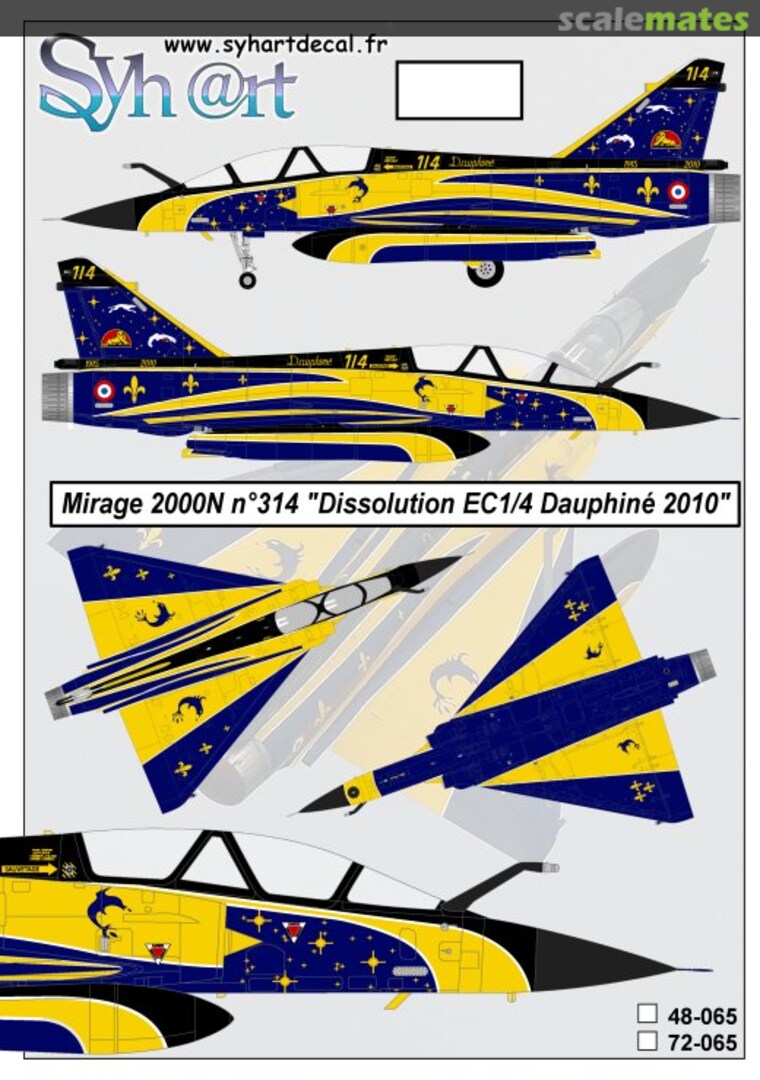 Boxart Mirage 2000N n°314 "Retirement EC1/4 Dauphiné" 2010 48-065 Syhart Boxart Mirage 2000N n°314 "Retirement EC1/4 Dauphiné" 2010 48-065 Syhart