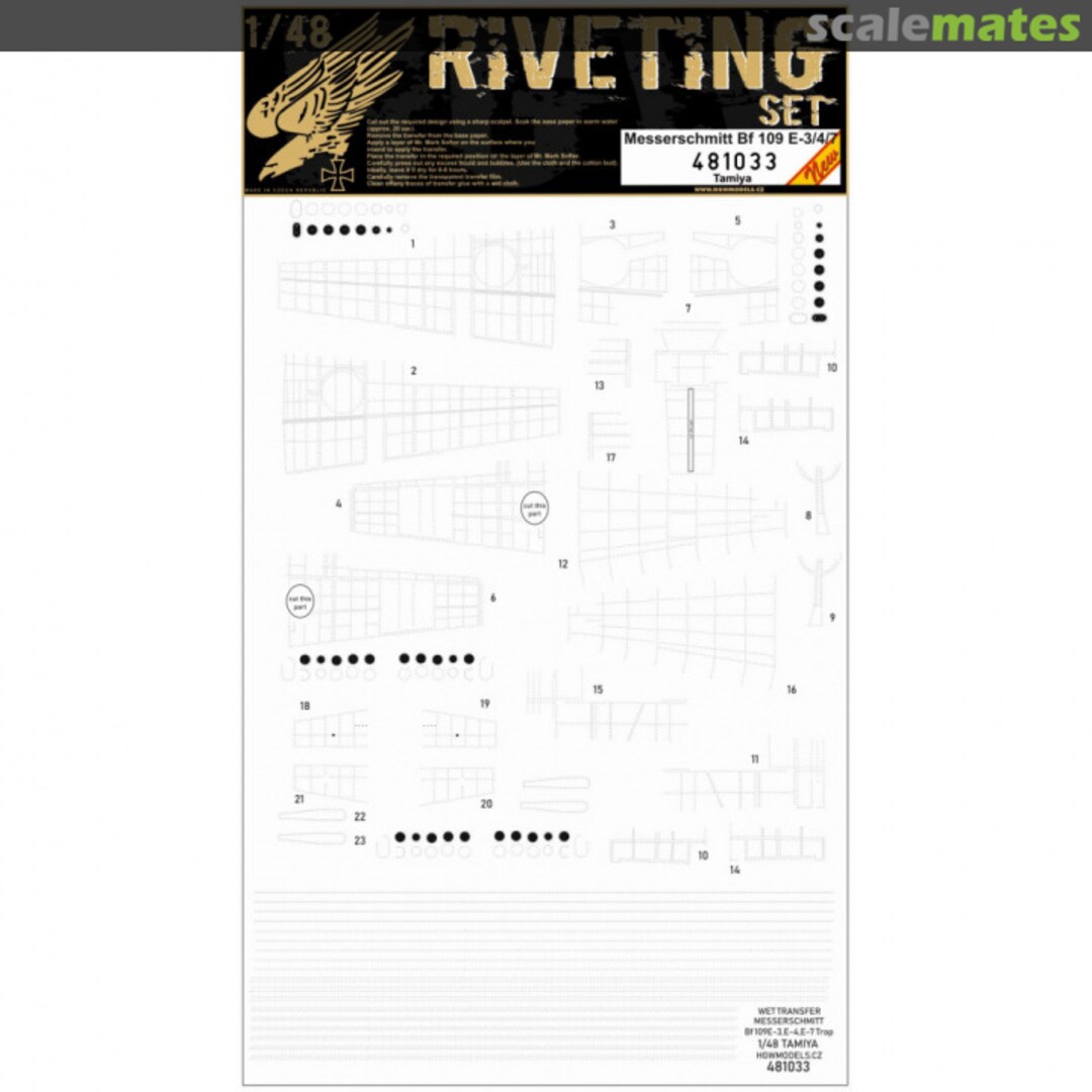 Boxart Messerschmitt Bf109 E-3 /4 /7 / Trop - Riveting Set - Tamiya - 481033 HGW Models Boxart Messerschmitt Bf109 E-3 /4 /7 / Trop - Riveting Set - Tamiya - 481033 HGW Models