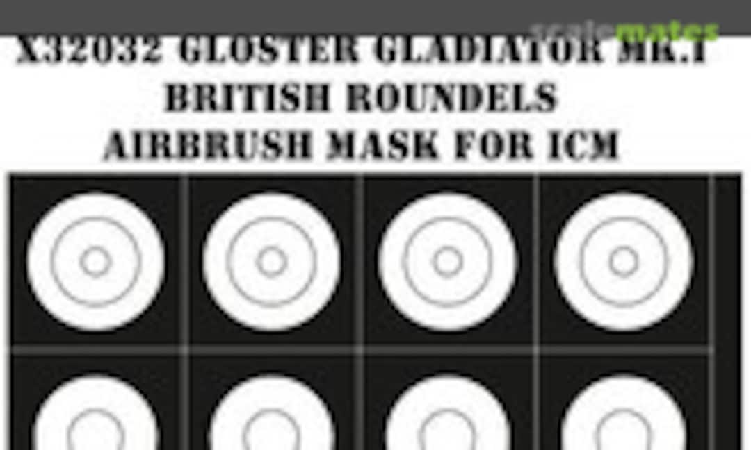 1:32 Gloster Gladiator Mk.I British Roundels Airbrush Mask (MH Models X32032) X32032