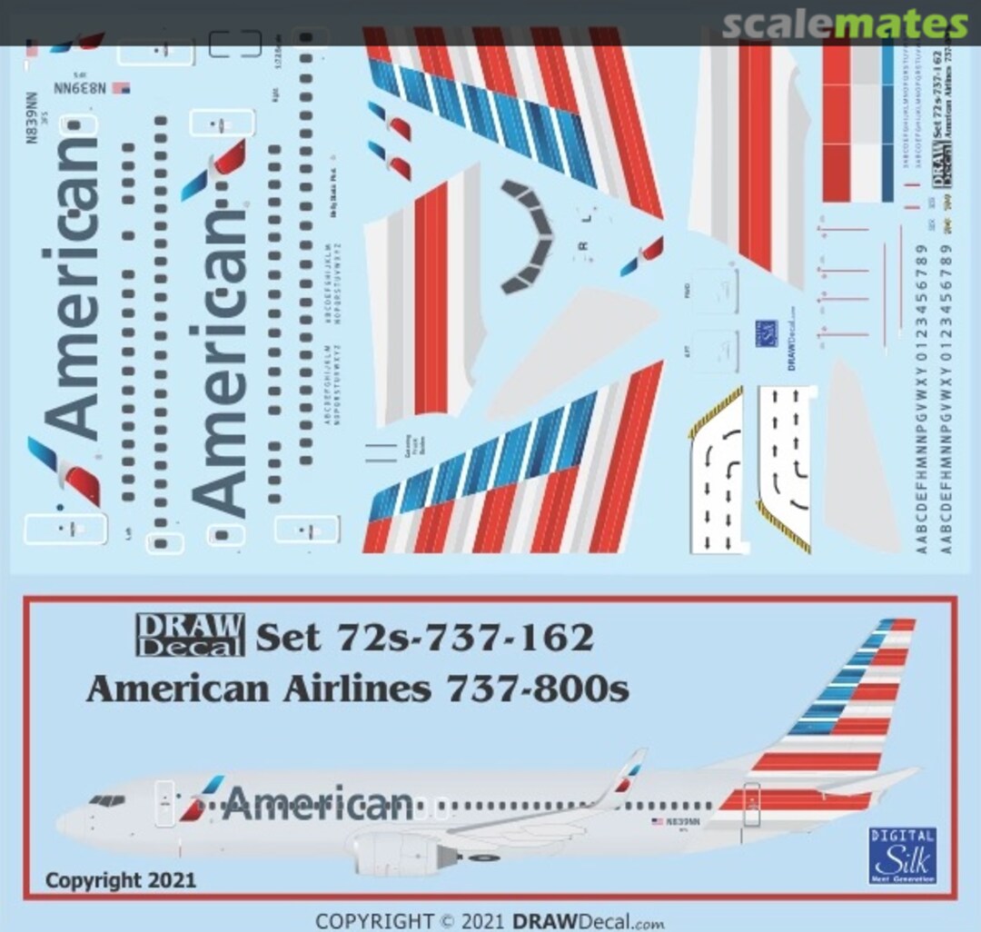 Boxart American Airlines 737-800s 72-737-162 Draw Decal Boxart American Airlines 737-800s 72-737-162 Draw Decal